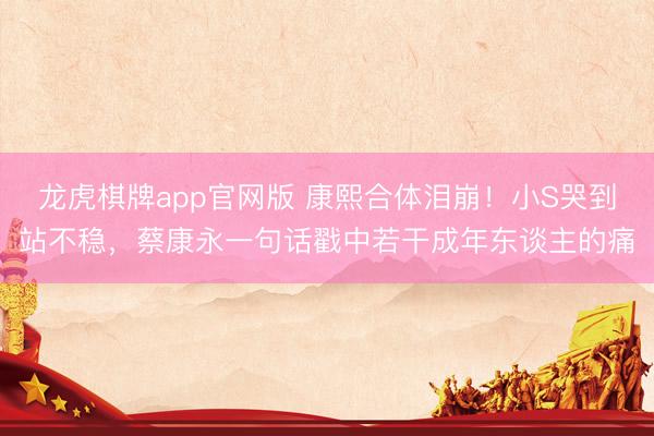 龙虎棋牌app官网版 康熙合体泪崩！小S哭到站不稳，蔡康永一句话戳中若干成年东谈主的痛